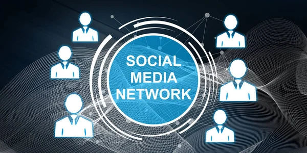 Απεικόνιση Της Έννοιας Του Δικτύου Μέσων Κοινωνικής Δικτύωσης — Φωτογραφία Αρχείου