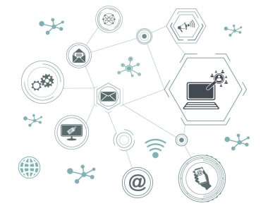 Bağlı simgelerle sosyal pazarlama kavramı