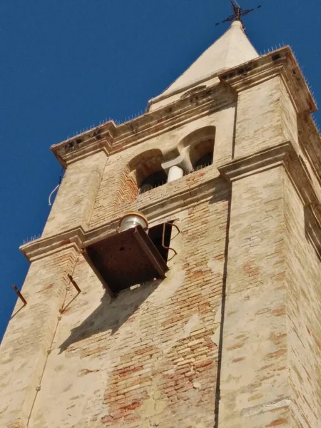 Closeup View Madonna Dell Angelo Church Lighthouse Bell Tower Seafront — Stock Photo, Image