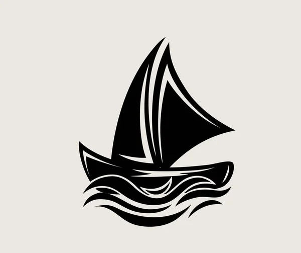 Statek Ikony Sylwetka Logo Sztuka Wektor Wzór — Wektor stockowy
