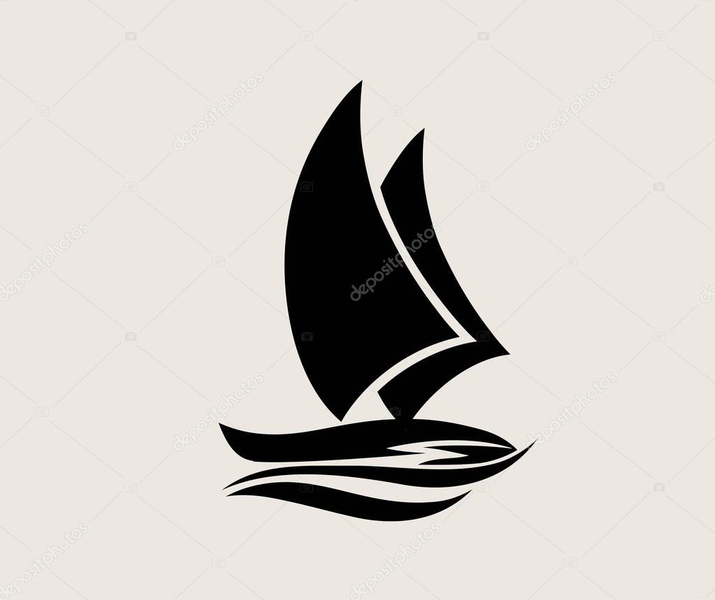 Ship Icon Silhouette Logo, art vector design 