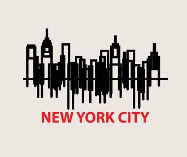 New York şehir manzarası, sanat vektör tasarımı 