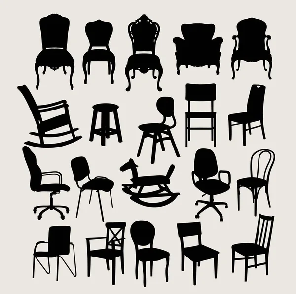 Silhuetas Cadeira Design Vetores Arte — Vetor de Stock
