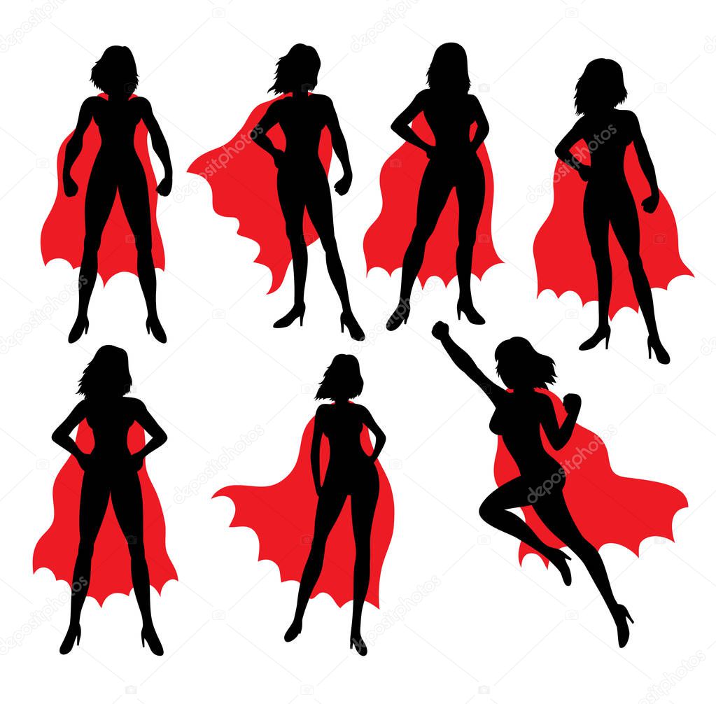 Super Woman Silhouettes, art vector design 