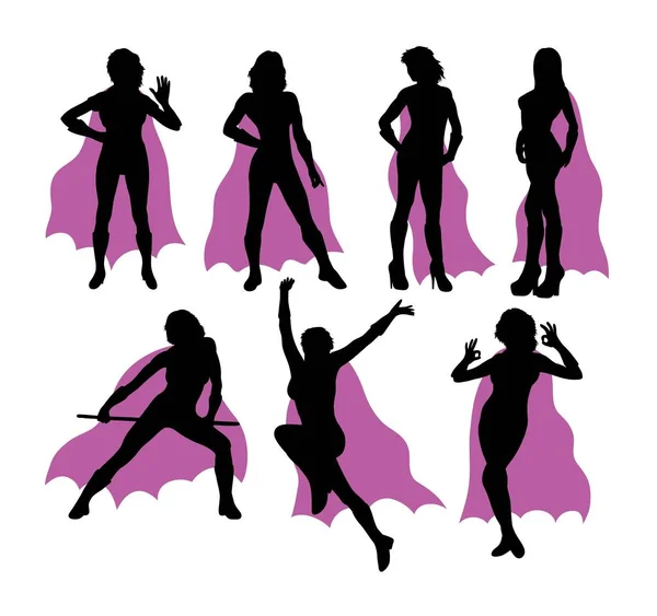 Super Girl Silhouetten Kunst Vector Design — Stockvector