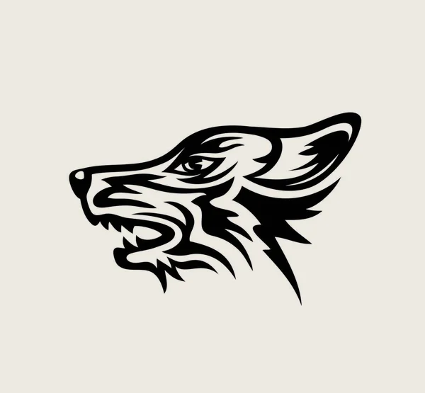 Wolf Face Logo Design Vetores Arte — Vetor de Stock
