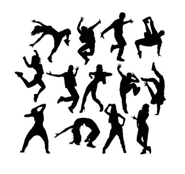 Hip Hop Siluetleri, sanat vektör tasarımı