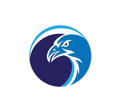 Eagle Face Circle Logo, sanat vektör tasarımı 