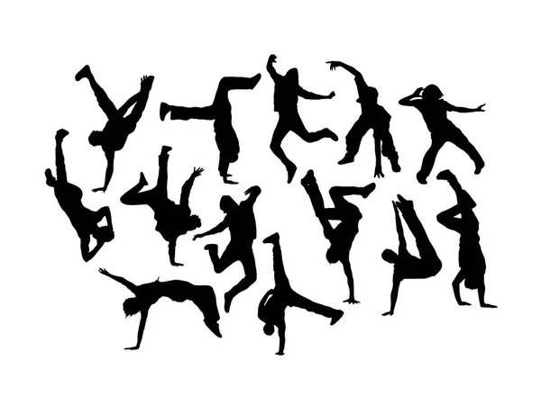 Moderne Danser Activiteit Silhouetten Art Vector Design — Stockvector