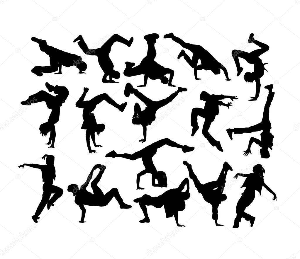 Happy Dancer Silhouettes, art vector design 