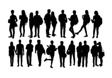 Öğrenci Etkinlik Siluetleri, sanat vektör tasarımı 