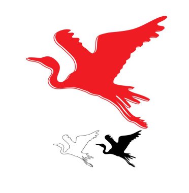 Heron Line, Siluet ve Logo, sanat vektör tasarımı 