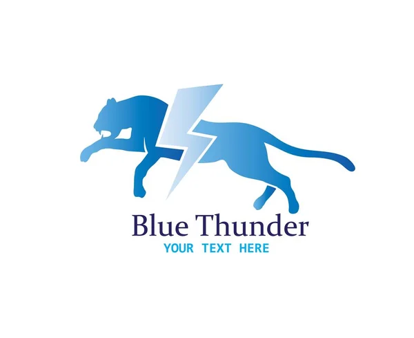 Logo Cheetah Thunder Design Vectoriel Art — Image vectorielle