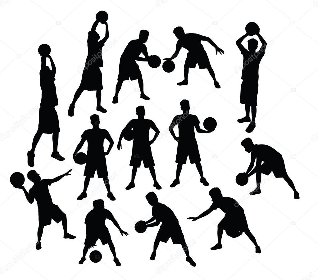Basketball Activity Silhouettes, art vector design