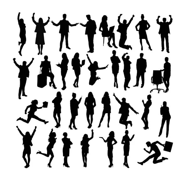 Personnes Debout Activité Silhouettes Design Vectoriel Art — Image vectorielle