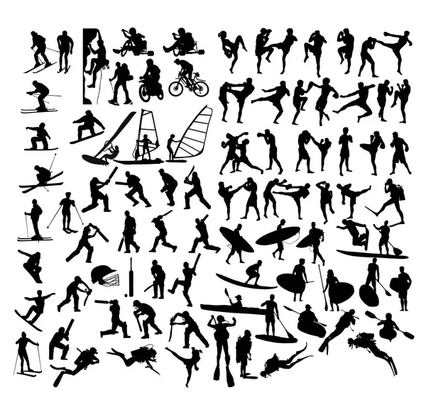 Extreme Sport Silhouetten Kunst Vector Ontwerp — Stockvector