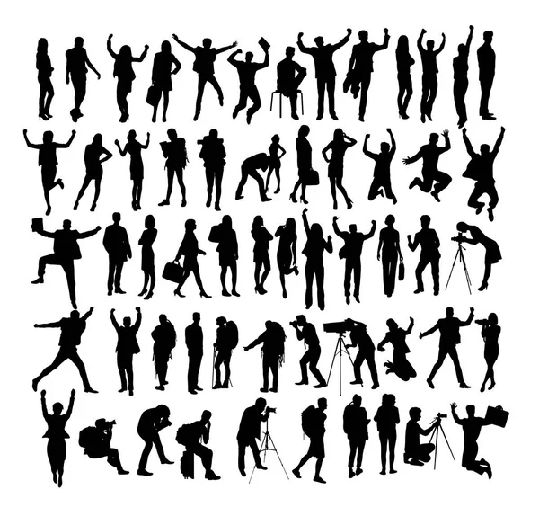 Activité Personnes Silhouettes Art Vectoriel Design — Image vectorielle