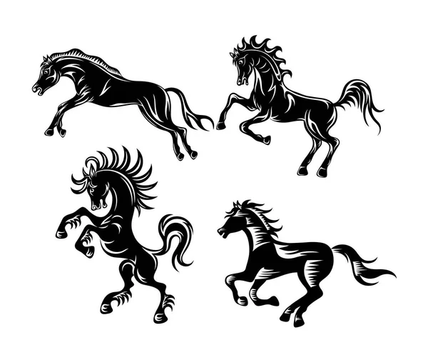 Horse Ornament Silhouette Art Vector Design — Stock Vector