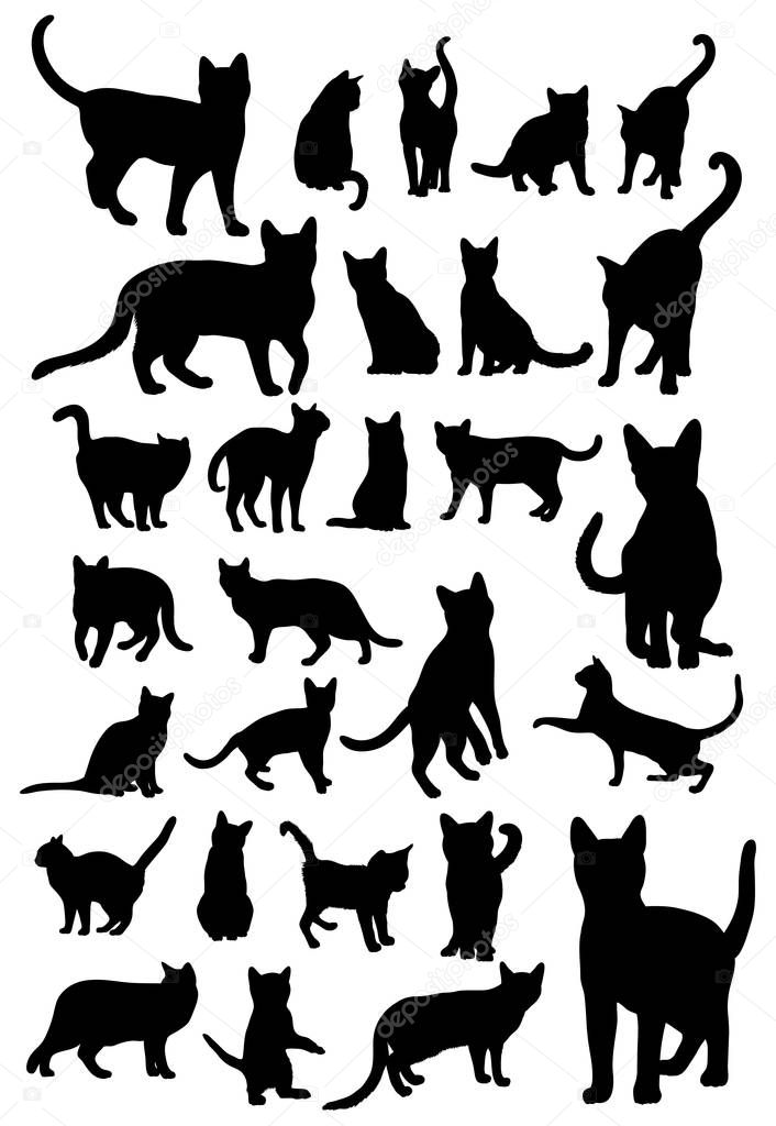 Cat And Dog Silhouette, art vector design 