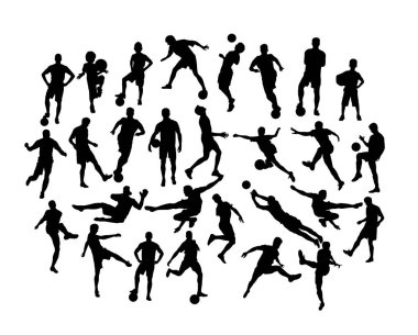 Futbol Siluetleri, sanat vektör tasarımı 