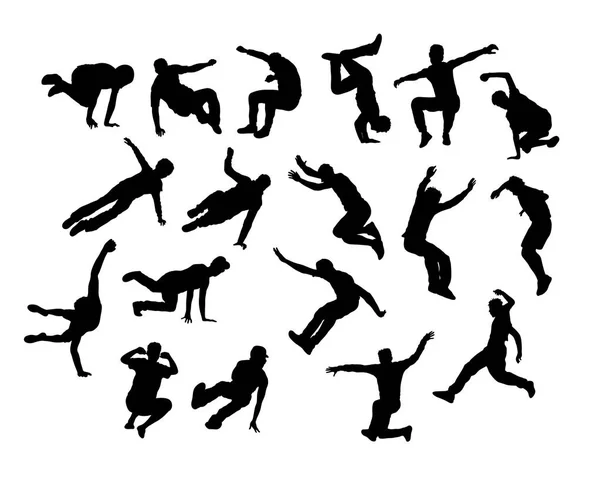 Activité Saut Sport Silhouettes Design Vectoriel Art — Image vectorielle