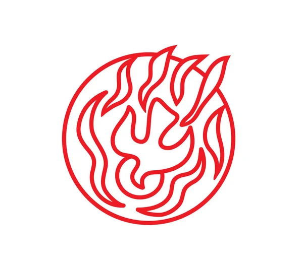 Holyspirit Fire Line Art Logo Design Uměleckého Vektoru — Stockový vektor