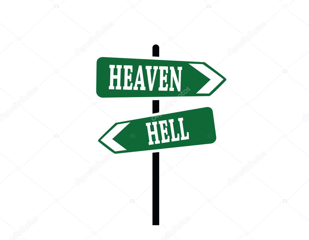 Heaven or Hell Arrow Sign, art vector design 