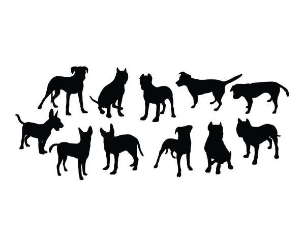 Silhouette Cani Design Vettoriale Arte — Vettoriale Stock