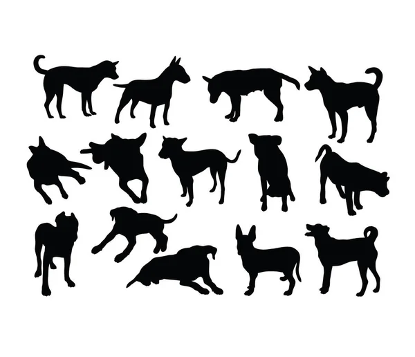 Dog Silhouettes Art Vector Design — Stock Vector