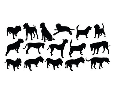Köpek siluetleri, sanat vektör tasarımı