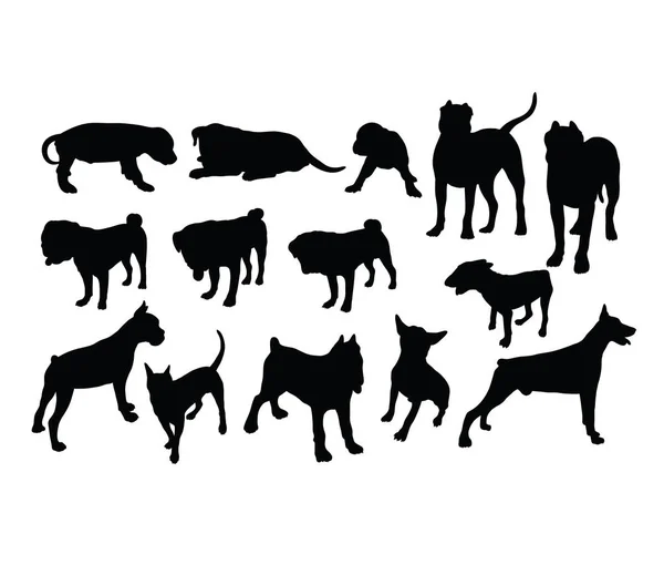 Dog Silhouettes Art Vector Design — Stock Vector