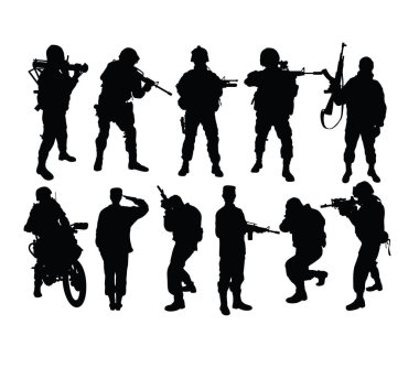 Army Force Silhouettes, art vector design