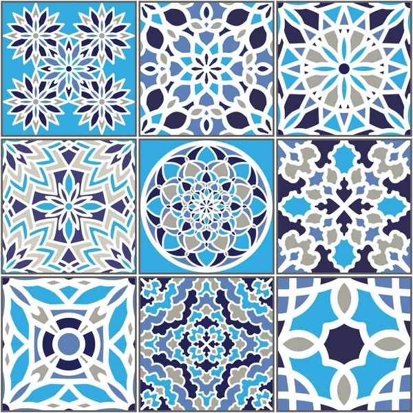 Vector Seamless Pattern Based Traditional Wall Floor Tiles Mediterranean Style — Stock Vector