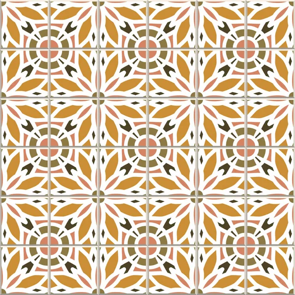Motif Vectoriel Sans Couture Basé Sur Mur Traditionnel Carreaux Sol — Image vectorielle