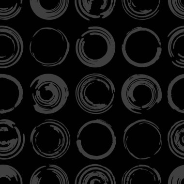 Dairelerle soyut sorunsuz desen. Mürekkep illüstrasyon. Grunge