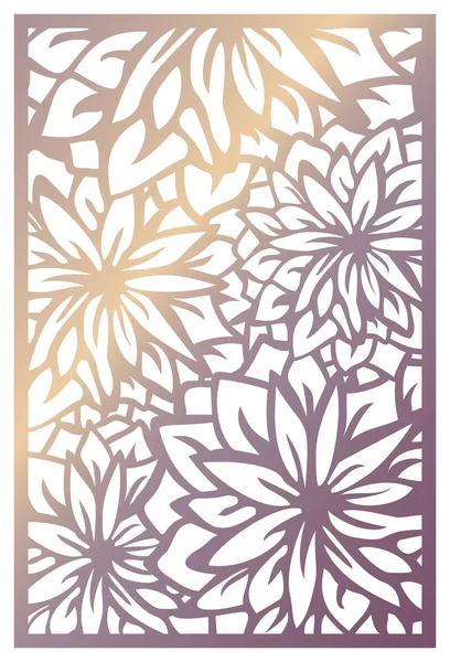 Panel de corte láser vectorial. Patrón abstracto con plantilla de flores f Ilustraciones de stock libres de derechos