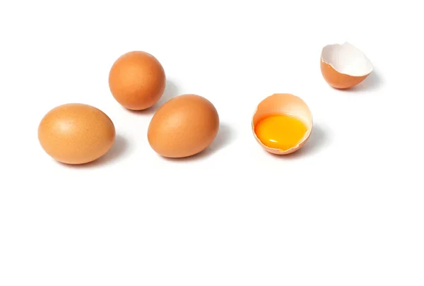 Huevos Pollo Sobre Fondo Blanco — Foto de Stock