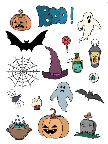 Cadılar Bayramı seti. Hayalet. Balkabağım.. 