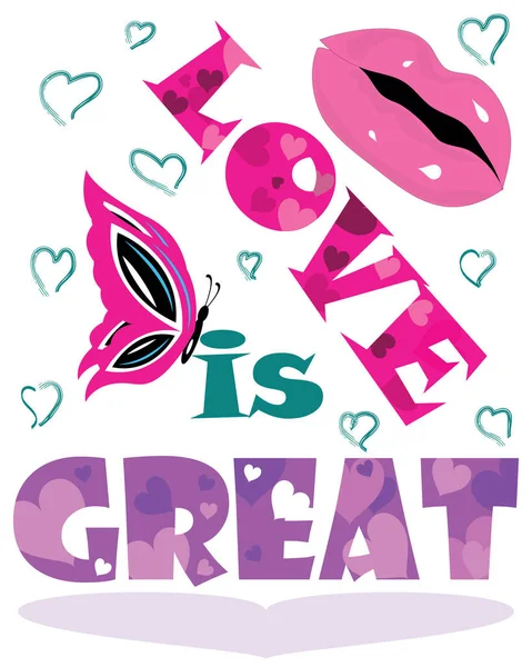 Графічний Дизайн Футболки Написом Love Great Quote Eps Vector Illustration — стоковий вектор