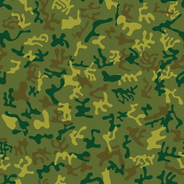 Patrón Camuflaje Militar Color Verde Marrón Lima Sin Costuras Para — Vector de stock
