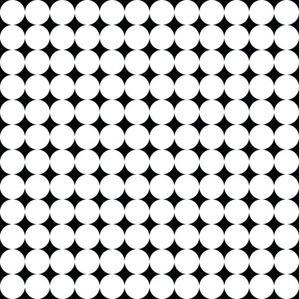 Große Weiße Punkte Auf Schwarzem Hintergrund Ist Ein Nahtloses Vektormuster — Stockvektor
