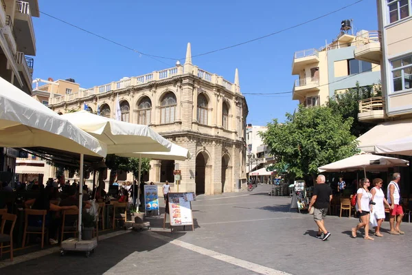 Heraklion Crete ギリシャ 2016年8月1日 8月25日の通りにあるベネチアン ロッジアの建物 現在は市役所 — ストック写真