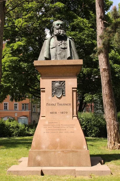 Innsbruck Austria May Statue Franz Thurner Who Founder Volunteer Fire — 图库照片