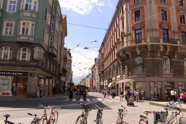 Innsbruck Austria Mayo Vista Calle Anich Mayo 2015 Innsbruck — Foto de Stock