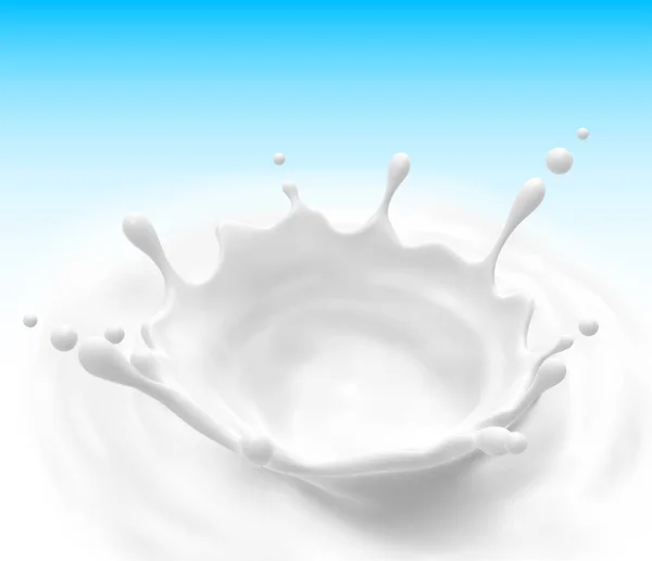 Lapte Stropit Picături Valuri Lactate Naturale Iaurt Sau Smântână Ilustrație Vectori de stoc fără drepturi de autor