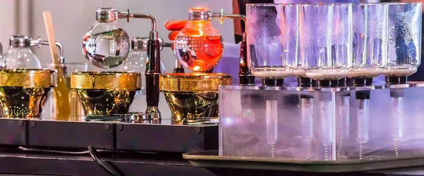 Syphon Coffee or Vacuum Coffee is full immersion tasteful, Blended smell and taste of roasted coffee with direct contact boiled water and show boiling water, stunning vacuum process by Beam heater.