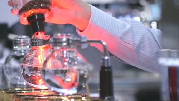 Filmmaterial Syphon Kaffee Oder Vakuum Kaffee Ist Voller Eintauchen Geschmackvoll — Stockvideo