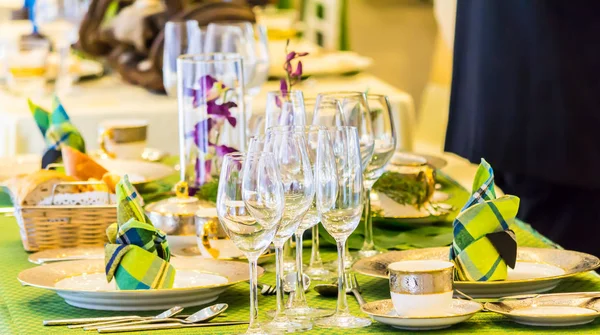 Luxuriöse Hochzeitsfeier Tischdekoration Konzept. — Stockfoto
