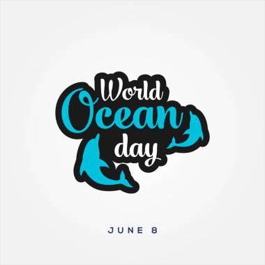 Kutlama anı için Mutlu Okyanus Günü Vektör Tasarımı İllüstrasyonu