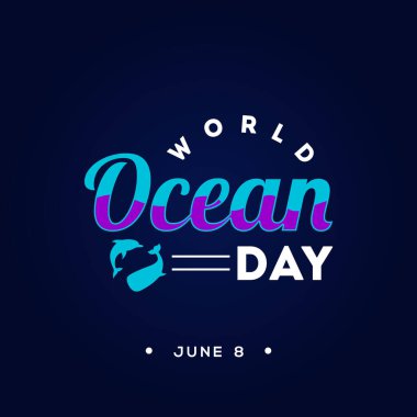 Kutlama anı için Mutlu Okyanus Günü Vektör Tasarımı İllüstrasyonu